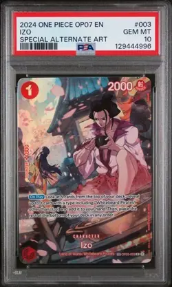 One Piece GRADED 2024 Izo OP07 SP Special 500 Years in the Future PSA 10 English - Image 1