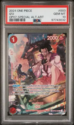 One Piece Izo OP07 English Special Alternative Art PSA 10 - Image 1