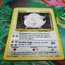 Chansey 3/102 Holo Rare Lightly Played LP Base Set Pokemon Card 1999 WOTC - Image 3