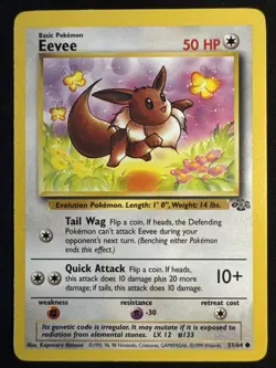 Eevee 51/64 Jungle Set Pokemon TCG Card - LP-NM - Image 1