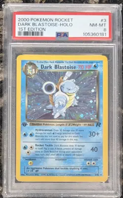 Pokemon TCG Dark Blastoise Holo 1st Edition Rare Card 3/82 - Image 1
