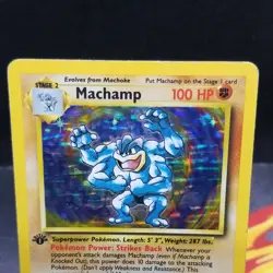 Machamp 8/102 1st Edition Lightly Played LP Holo Rare Base Set Pokemon Card 1999 - Image 2