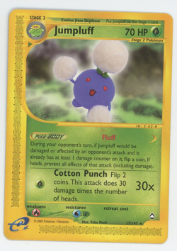 Jumpluff 17/147 Near Mint NM Rare Aquapolis Pokemon Card 2002 WOTC E Reader - Image 1