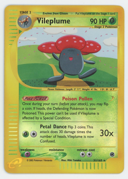 Vileplume 31/165 Reverse Holo Rare Lightly Played Expedition Pokemon Card 2002 - Image 1