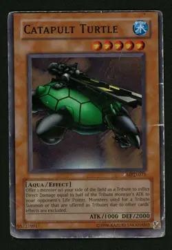 Catapult Turtle MRD-075 Heavily Played Super Holo Rare Yugioh Card 2002 - Image 1