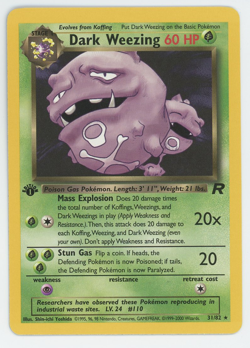 Dark Weezing 31/82 1st Edition Near Mint Rare Team Rocket 2000 Pokemon Card WOTC - Image 1