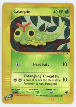 Caterpie 96/165 Reverse Holo Lightly Played Common Expedition Pokemon Card 2002 - Image 1