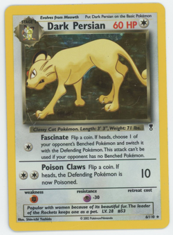 Persian 6/110 Holo Rare LP Legendary Collection Pokemon Card 2002 WOTC - Image 1