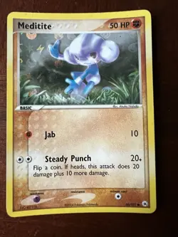 Meditite 66/101 EX Hidden Legends Reverse Holo Pokemon Card LP+ - Image 1