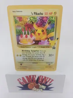 Birthday Pikachu 24 Holo Black Star Celebrations Promo Pokemon Card BUF - Image 1