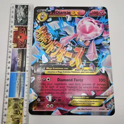Pokemon Mega Diancie EX XY44 JUMBO Black Star Promo Card 2015 Moderately Played - Image 1
