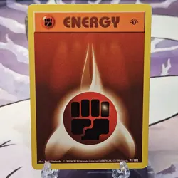 1st Edition Shadowless Fighting Energy LP 97/102 Base Set Pokemon Card 1999 - Image 1