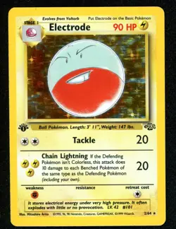 Electrode 2/64 1st Edition LP Holo Rare Jungle 1999 Pokemon WOTC Card - Image 1