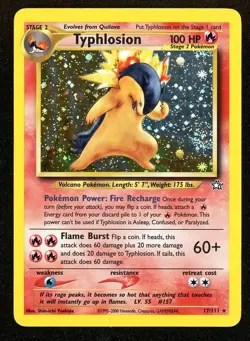 Typhlosion 17/111 Holo Rare Swirl LP Neo Genesis Pokemon Card 2000 WOTC - Image 1