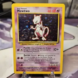 Mewtwo 10/102 Moderately Played MP Holo Rare Base Set 1999 Pokemon Card WOTC - Image 3
