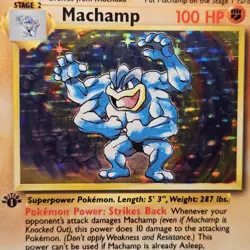 Machamp 8/102 1st Edition Near Mint NM Holo Rare Base Set Pokemon Card 1999 - Image 4