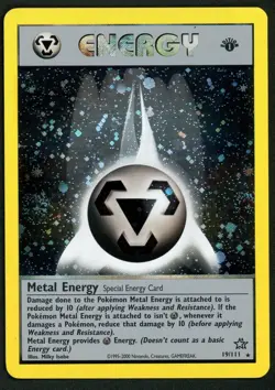 Metal Energy Special 19/111 Holo Rare 1st Edition Swirl Neo Genesis Pokemon Card - Image 1