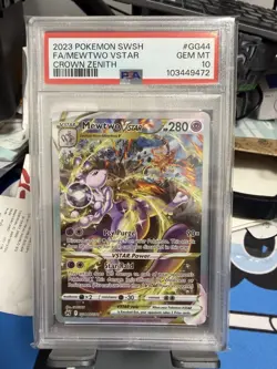 PSA 10 Mewtwo VSTAR GG44/GG70 Crown Zenith Alt Art Pokemon Card - Image 1