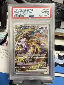 PSA 10 Mewtwo VSTAR GG44/GG70 Crown Zenith Alt Art Pokemon Card - Image 2