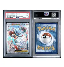 2025 POKEMON MEGA EVOLUTION SPECIAL ILLUSTRATION RARE #179 MEGA LUCARIO EX PSA 9 - Image 2