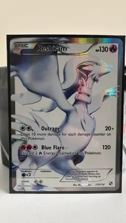 Reshiram Full Art Black and White 113/114 Pokemon Card - Image 1