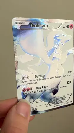 Reshiram Full Art Black and White 113/114 Pokemon Card - Image 2