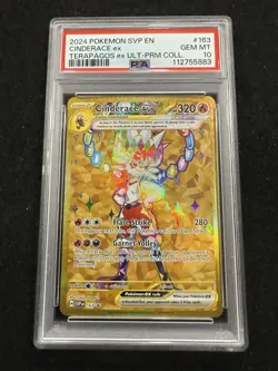 Pokemon Cinderace ex Promo #163 Terapagos Ultra Premium Collection in a PSA 10! - Image 1