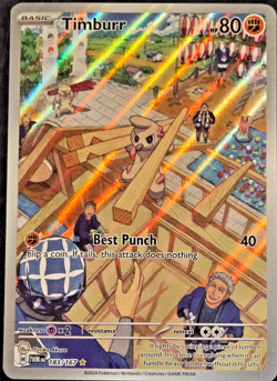 Pokemon TCG Timburr Illustration Rare 183/167 Twilight Masquerade NM - Image 1