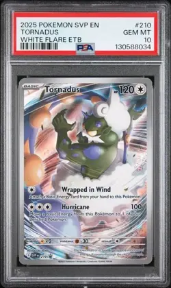 2025 Pokemon SVP EN Tornadus PSA 10 GEM Black Star Promo #210 - Image 1