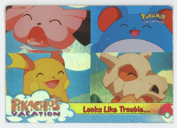 Looks Like Trouble... 44 Holo Pikachu's Vacation TOPPS Pokemon the First Movie - Image 1