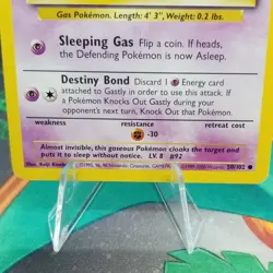 Gastly 50/102 1999-2000 4th Print Near Mint UK Common Base Set Pokemon - Image 3