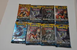 Pokemon Sun and Moon Booster Packs - EIGHT (8) Booster Packs - Factory Sealed - Image 1