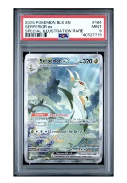 2025 POKEMON BLK EN-BLACK BOLT SPECIAL ILLUSTRATION RARE #164 SERPERIOR EX PSA 9 - Image 1