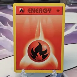 Fire Energy 1st Edition Shadowless Moderately Played Pokemon TCG Base Set 98/102 - Image 1