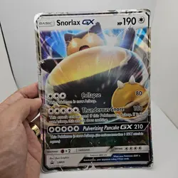 Snorlax GX SM05 Jumbo Pokemon Black Star Promo Heavily Played HP - Image 1