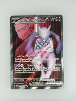 2025 Pokemon Destined Rivals Team Rocket's Mewtwo ex 213/182 NM - Image 1