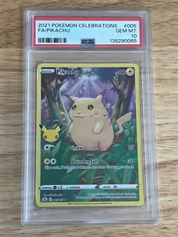 Pokemon TCG Pikachu Celebrations Holo 005/025 25th Anniversary PSA 10 GEM MINT - Image 1