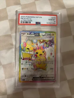 🔥 PSA 10 GEM MINT Pikachu ex Ultra Rare 219/191 Surging Sparks Pokemon TCG 🔥 - Image 1