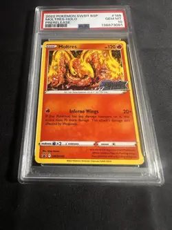 2022 POKEMON SWSH BLACK STAR PROMO PRERELEASE #185 MOLTRES-HOLO PSA 10 - Image 2