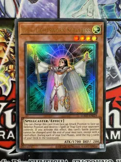 Yugioh Lyla, Lightsworn Sorceress LODT-EN019 Ultra Rare 2024 Reprint NM - Image 1