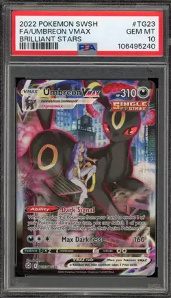 Pokemon Umbreon VMAX Brilliant Stars Trainer Gallery Full Art #TG23 PSA 10 - Image 1