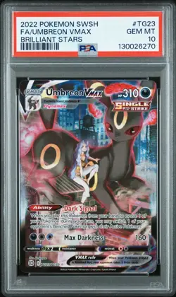 Pokemon Umbreon Vmax Full Art Brilliant Stars Trainer Gallery TG23/TG30 PSA 10 - Image 1
