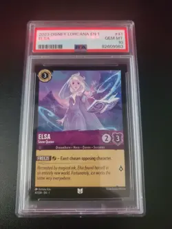 PSA 10 Elsa Snow Queen 41/204 Disney Lorcana EN First Chapter Gem Mint 1b - Image 1