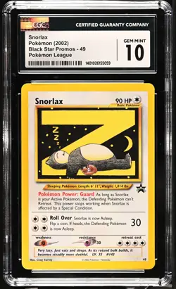SNORLAX 49 POKEMON LEAGUE BLACK STAR PROMOS POKEMON CGC 10 GEM MINT - Image 1