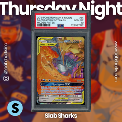 2019 POKEMON SM HIDDEN FATES #44/68 MOLTRES ZAPDOS ARTICUNO GX TAG TEAM PSA 10 - Image 1