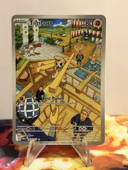 Pokemon TCG Timburr Holo Illustration Rare Card 183/167 Sv06 Twilight Masquerade - Image 1