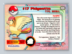 #17 Pidgeotto Topps Pokemon Card Tv Animation Edition Red Logo - Image 2