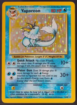 Pokemon - Vaporeon Holo - 12/64 - Jungle - Rare Card - LP - Image 2