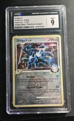 2009 Pokemon Platinum Dialga G #7/127 Crosshatch Holo - CGC 9 MINT Nice Slab - Image 1