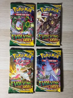 4 x Pokemon Evolving Skies Booster Packs - Art Set - Image 1